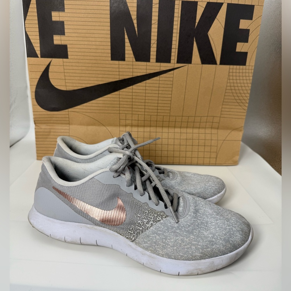 Nike Flex Contact 2 Women's Size 11 Gray Rose Gold 908995-006 Preloved